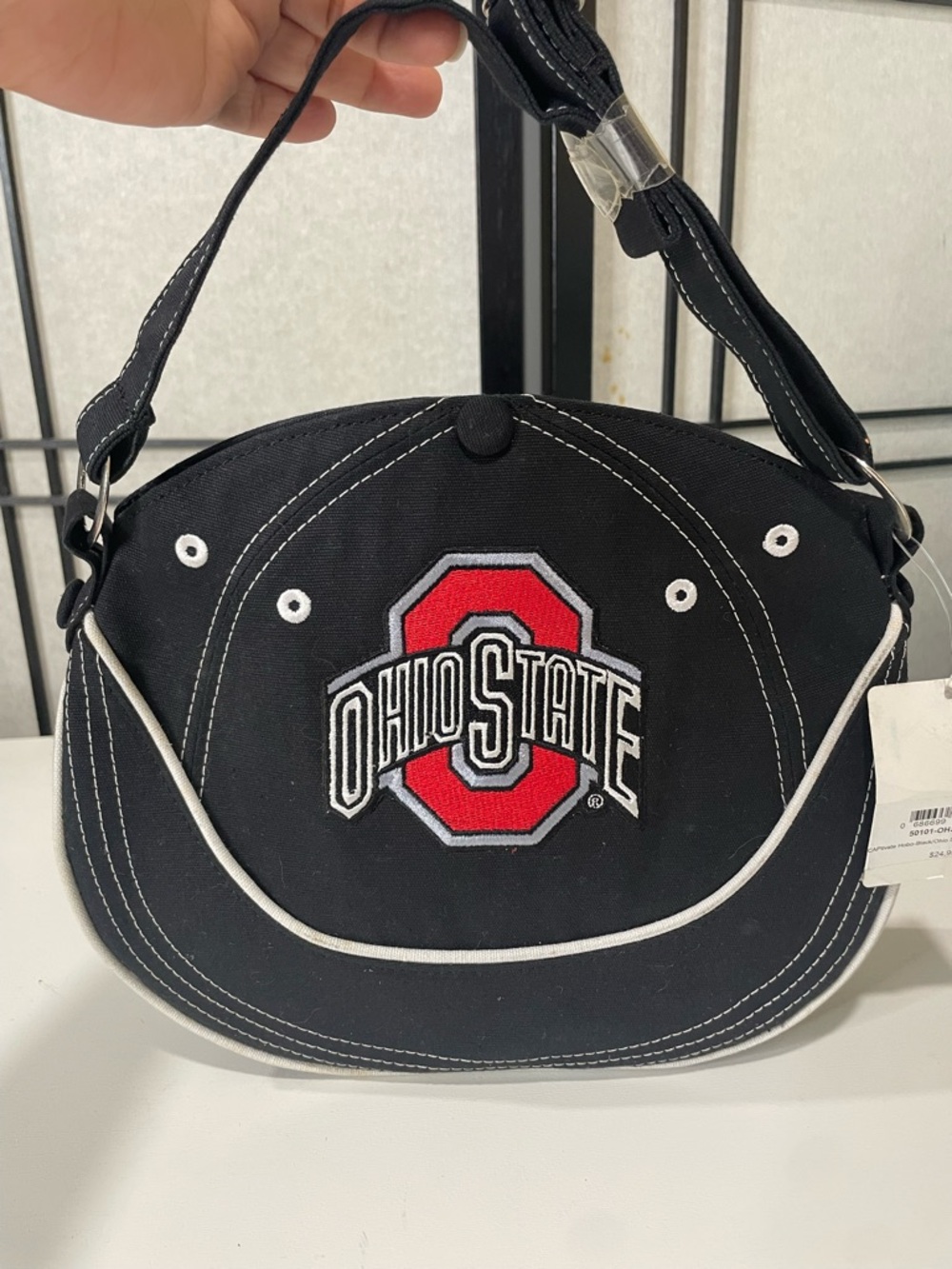 Ohio State Black Canvas Crossbody Bag with Logo Patch